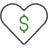 heart with money inside icon