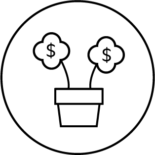 flower money pot icon