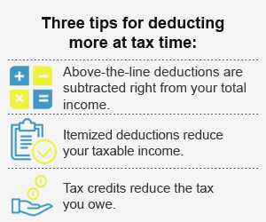Three tips for deducting more at tax time: