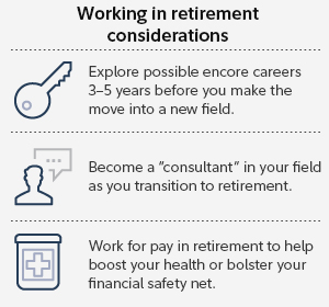 Working in retirement considerations