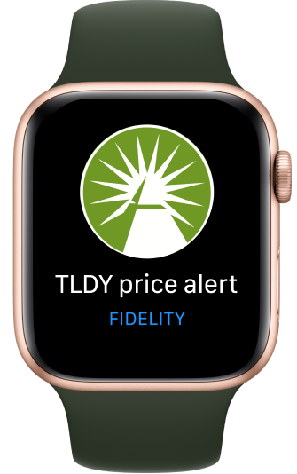 Sample display of Fidelity alerts on an Apple watch