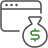 webpage and money bag icon