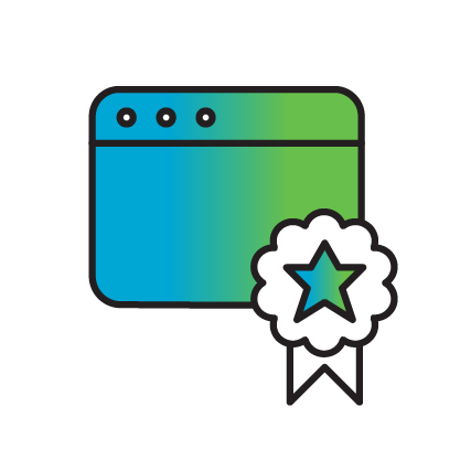 Icon of an website with an award bow on it