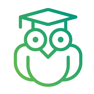 Icon of an owl wearing a graduation cap