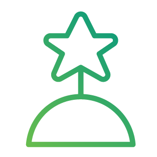 Icon of a trophy cup with a star on it