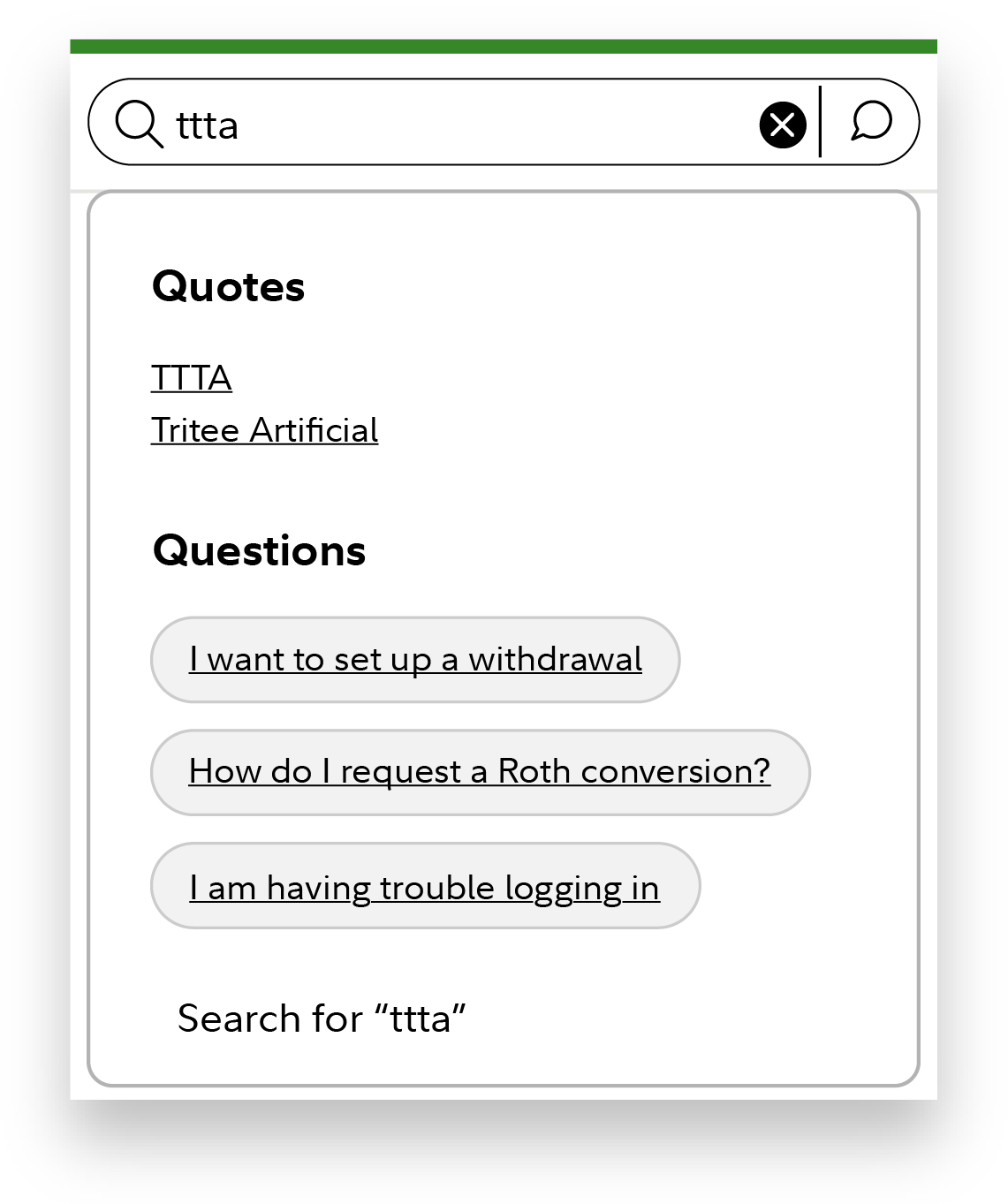 Visual of how to lookup a stock quote on Fidelity.com for Tritee Artificial, a fictional company.