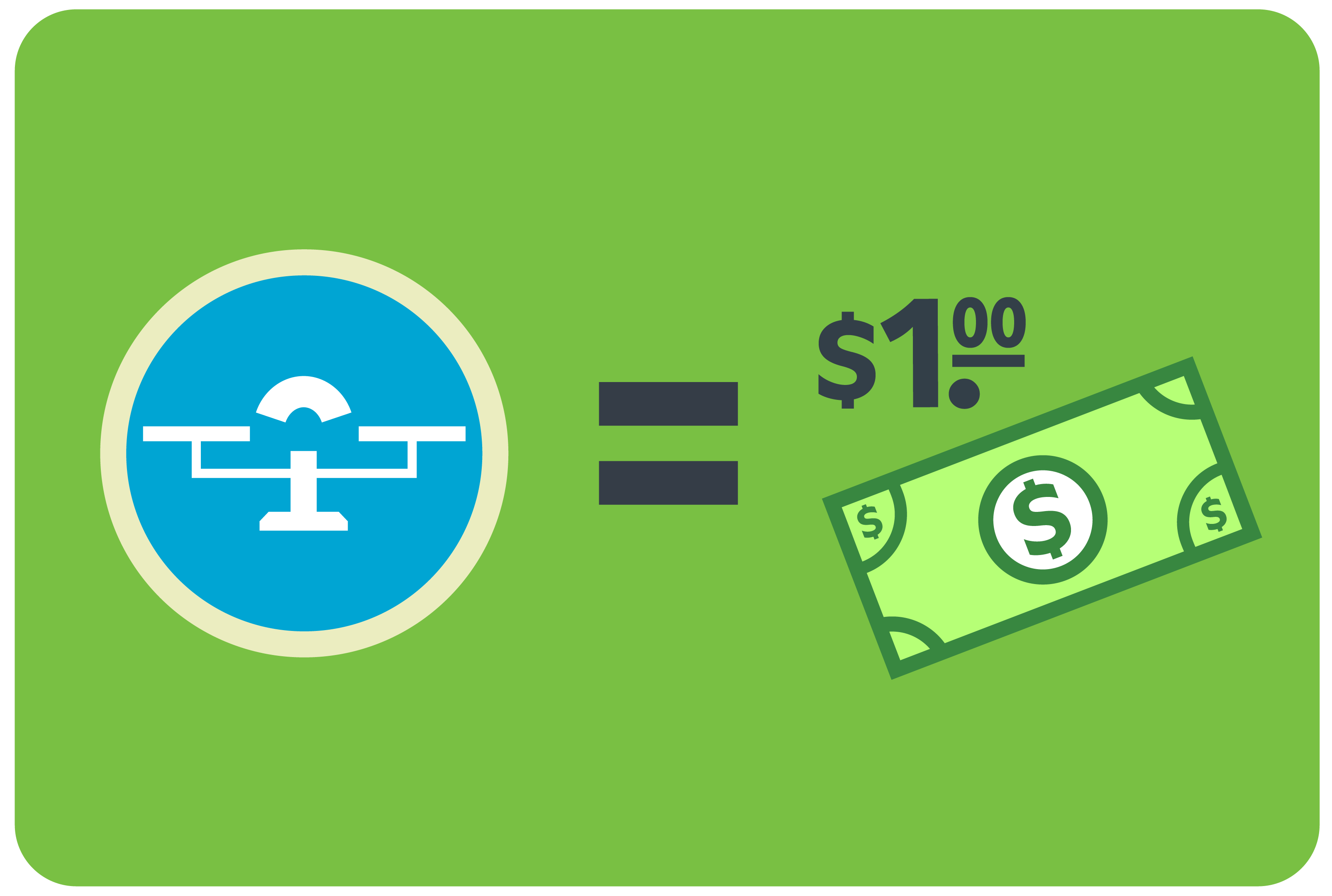 Stablecoin being shown as equal to the value of a dollar bill.