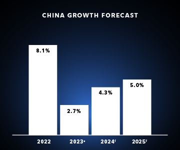 Growth in China is expected to slow dramatically this year.